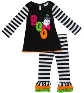 Rare Editions Little Girl's Festive Halloween BOO Tunic & Legging Set-Size-6 - Picture 1 of 4