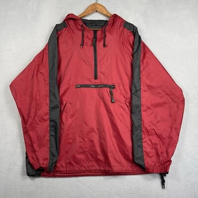 Vintage Gap Jacket Men’s XL Red Anorak Hoodie  Nylon Pullover Zip Pockets Hiking - Image 1 of 4