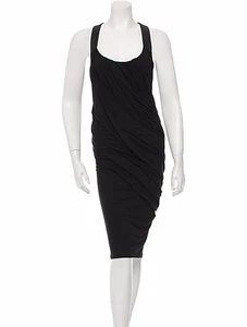 BEAUTIFUL, NEW $1,895 DONNA KARAN RUCHED DRESS WITH LEATHER DETAILING - Picture 1 of 3