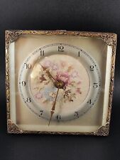 WORKING Stunning Regent Of London Gold Gilt Floral Embroidery Mantel Clock 1940s