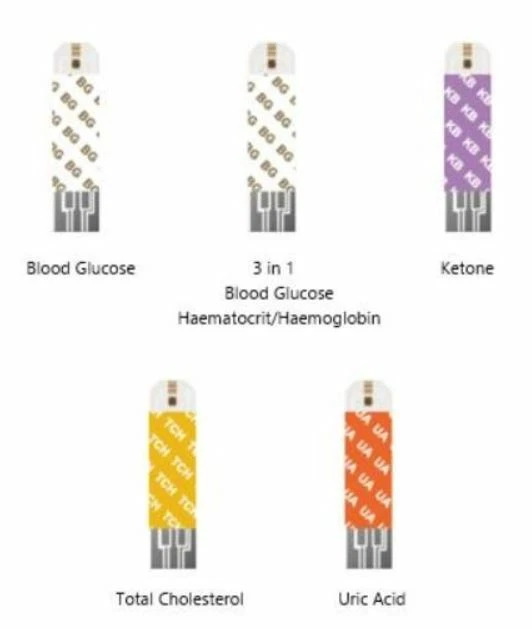 Range of test strips for the FORA 6 Multi-Functional Monitoring System