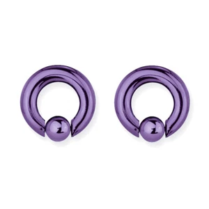 Pair of Titanium Captives 4 Gauge 1/2" Dia Blue/Purple - Picture 1 of 1