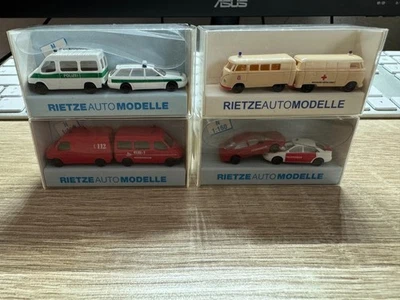 4 Confezioni Rietze PKW/Trasportatore 1:160 In OVP Condizione Mai Utilizzato - Immagine 1 di 4