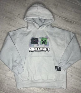 Zara Minecraft Sweatshirt Size 11/12 Gray Green Pink Creeper - Picture 1 of 7