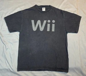 Vintage Nintendo Wii Promo Shirt Grafik T-Shirt Videospiel 00er 2007 schwarz Large - Bild 1 von 14