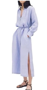 Neu mit Etikett Leinen Bungalow blau Kaftan Mix Kleid Tunika Large  - Bild 1 von 4