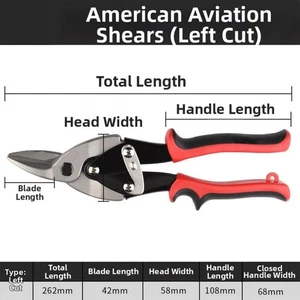 Heavy Duty Aviation Tin Snip 10 Inch Pliers for Straight Sheet Metal Cutting - Picture 1 of 5