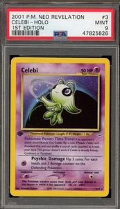 Pokemon Celebi Neo Revelation 1st Edition Holo Rare #3 PSA 9 Mint - Picture 1 of 2