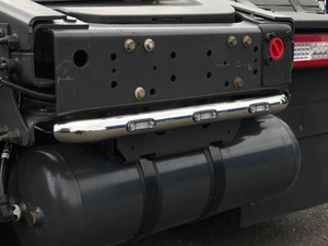 Chassis Rear Back Bar + LEDs x3 To Fit Renault T Range Polished Stainless Steel - Picture 1 of 1