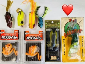 Bass Fishing Frog Set - 7cm & 6cm, 18g & 12g, Includes Whiplash & Evergreen - Picture 1 of 7