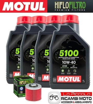Kit Tagliando 4 OLIO [MOTUL] 5100 10w40 + FILTRO Yamaha XV 750 VIRAGO 1996 1997 Foto 1 de 4