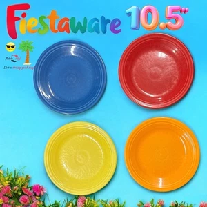 Homer Laughlin Fiestaware Dinner Plates 10.5” Set of 4 Made in USA Lead Free - Picture 1 of 11
