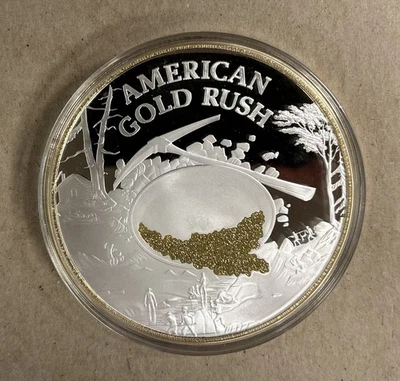 2017 年美国铸币厂 JUMBO 硬币“GOLD RUSH”金色和银色分层 376 克证明 — 第 1/3 张图片