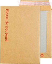 HARD CARD BOARD BACK BACKED ENVELOPES PLEASE DO NOT BEND ENVELOPES BROWN MANILLA