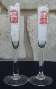 Della Notte Black Widow Tall 2 Each Shot Clear Glass Liqueur Cordial Unmarked - Picture 1 of 3
