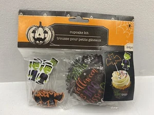 Kit de forros y selecciones de cupcakes de Halloween 24 piezas murciélago Frankenstein - Imagen 1 de 5