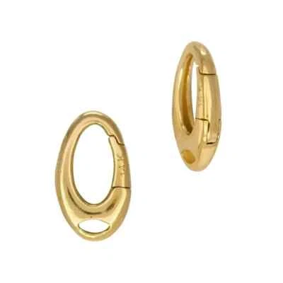 10mm 14k Solid Yellow Gold Oval Lobster Dual Link Interlocking Clasp Hook - Image 1 of 4