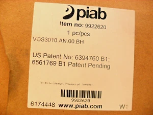 Piab VGS3010.AN.00.BH Pinza sottovuoto (9922620) Nuova con scatola - Foto 1 di 7