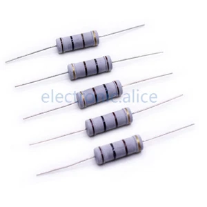 5W 5 watt Metal Oxide Film Resistors 30 Value Assorted 1 ohm ~ 1M ohm Kit 60pcs - Picture 1 of 5