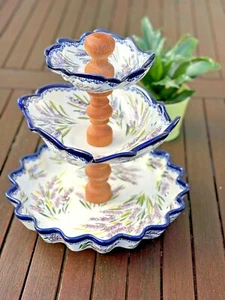 Bunzlauer Ceramic Whatnot 3-Stöckig 30 CM From Poland Handpainted Unicum - Bild 1 von 9