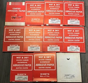 Sungold Abrasives 11 Abrasive Paper Packages - Wet & Dry Silicon Carbide Coated - Picture 1 of 11