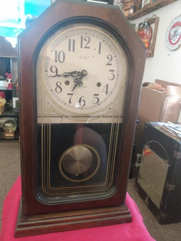 Vintage antique "LeGant" 31 Day Key Wind Pendulum Clock original no key untested Cover