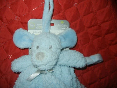 全新带标签毛毯和超越婴儿安全毯蓝色小狗修女夏尔巴爱 — 第 1/2 张图片