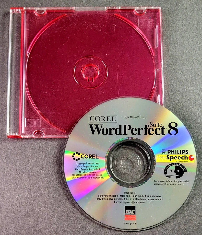 Corel WordPerfect Suite 8.0 1997 CD-Rom - Image 1 of 1