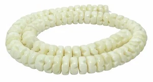 😏 Knochen- Perlen Räder Heishi mit Kerben ca. 10 x 4-5mm NATUR Knochenperlen 😉 - Picture 1 of 1