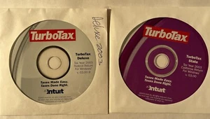  2003 Intuit TurboTax Deluxe Federal and State of California CDs - Picture 1 of 4