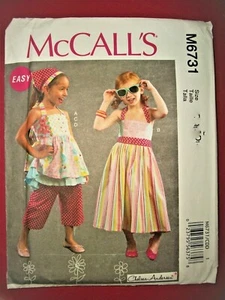 McCall 6731 Pattern Child Girl Top Pant Dress Size Choice 2-3-4-5 OR 6-7-8 UNCUT - Picture 1 of 2