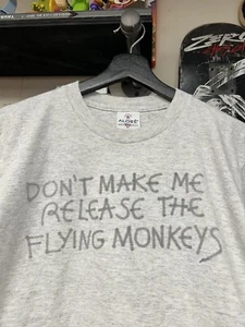 Vintage Don’t Make Me Release The Flying Monkeys Tee Medium 20x27 Inches USA - Picture 1 of 10