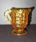 Mckee Glass Tappan Waffle & Button Amber Eapg Antique Toy Creamer Perfect