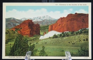 Postcard CO Gateway to the Garden of the Gods Colorado Springs Colorado - Imagen 1 de 2