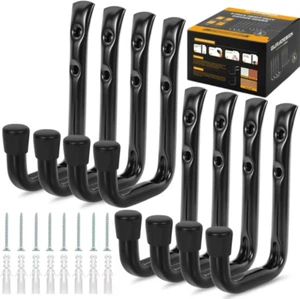 8 Stück Schwerlast Garagenhaken 50 Pfund J Utility Wandhalterung Haken Metall schwarz - Bild 1 von 7