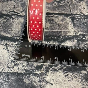 Stampin' Up ROUGE RED 15608 Grosgrain Polka Dot Ribbon 3/4" Appx 10 Yards - Picture 1 of 5