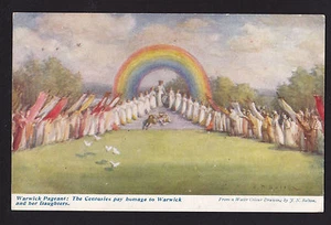 1906 artist signed Bolton Rainbow Warwick Pageant Fair UK postcard - Picture 1 of 2