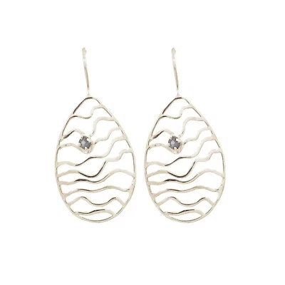 orecchini di design in argento 925 con zaffiri naturali  - Immagine 1 di 4