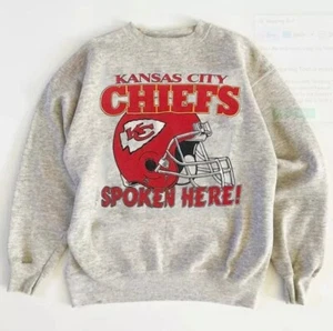 Kansas City Chiefs Spoken Here Ash Color Sweatshirt Unisex Men Women KH9235 - Picture 1 of 3