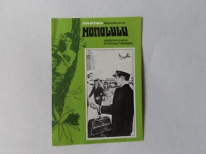 Folleto informativo Qantas Honolulu de colección de los años 60, aerolínea efímera de mediados de siglo - Imagen 1 de 5