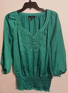 Alfani Top Shirt Bluse Grün Langarm Größe 8 - Bild 1 von 4