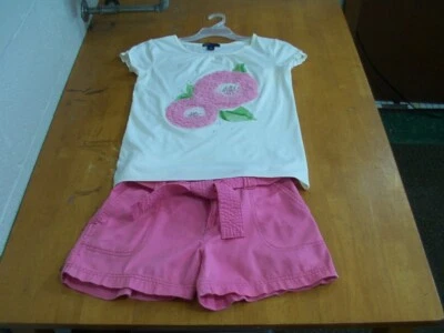 Gap Kids Pink Shorts and Peony Appliqued Top-Sz. XL(12) - Image 1 of 4