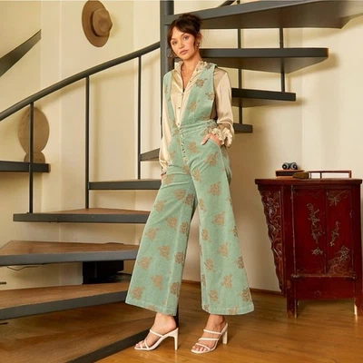 Комбинезон стираемый из морской пены с вышивкой вельветовый большой - Изображение 1 из 4