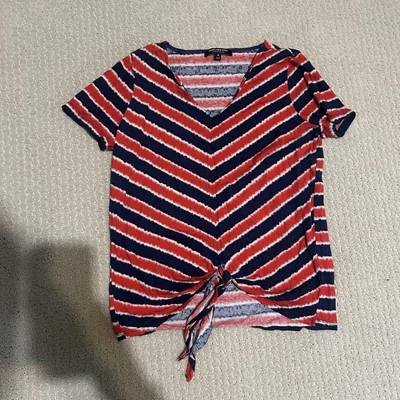 jones New York Woman’s Size L Tie-Dye Striped T-Shirt Top￼ - Image 1 of 4