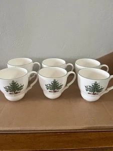 6 Nikko HOLIDAY GREETINGS Christmas Tree Mugs - Picture 1 of 5