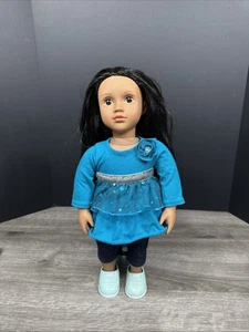 OG Our generation Doll Black And Brown Hair Brown Eyes 18” - Imagen 1 de 16
