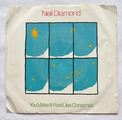 NEIL DIAMOND-YOU MAKE ME FEEL LIKE CHRISTMAS-7" 1984 PICTURE SLEEVE ONLY VG+ - Image 1 of 2