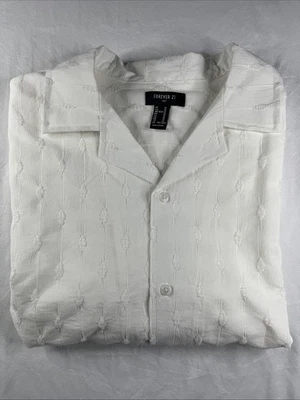 Forever 21 男式短袖纽扣领衬衫 M 码 (115) — 第 1/4 张图片