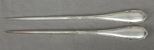 Paar antike deutsche 800 Silber 8 1/4 Zoll Fleischspieße - Bild 1 von 9