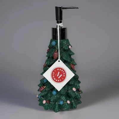 Martha Stewart Christmas Tree Soap Lotion Dispenser  Sparkly Xmas Holiday NEW Foto 1 de 4